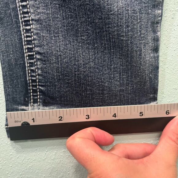 Love Indigo Blue Embellished Skinny Jeans with Stretch and Distressed Details - Picture 10 of 10